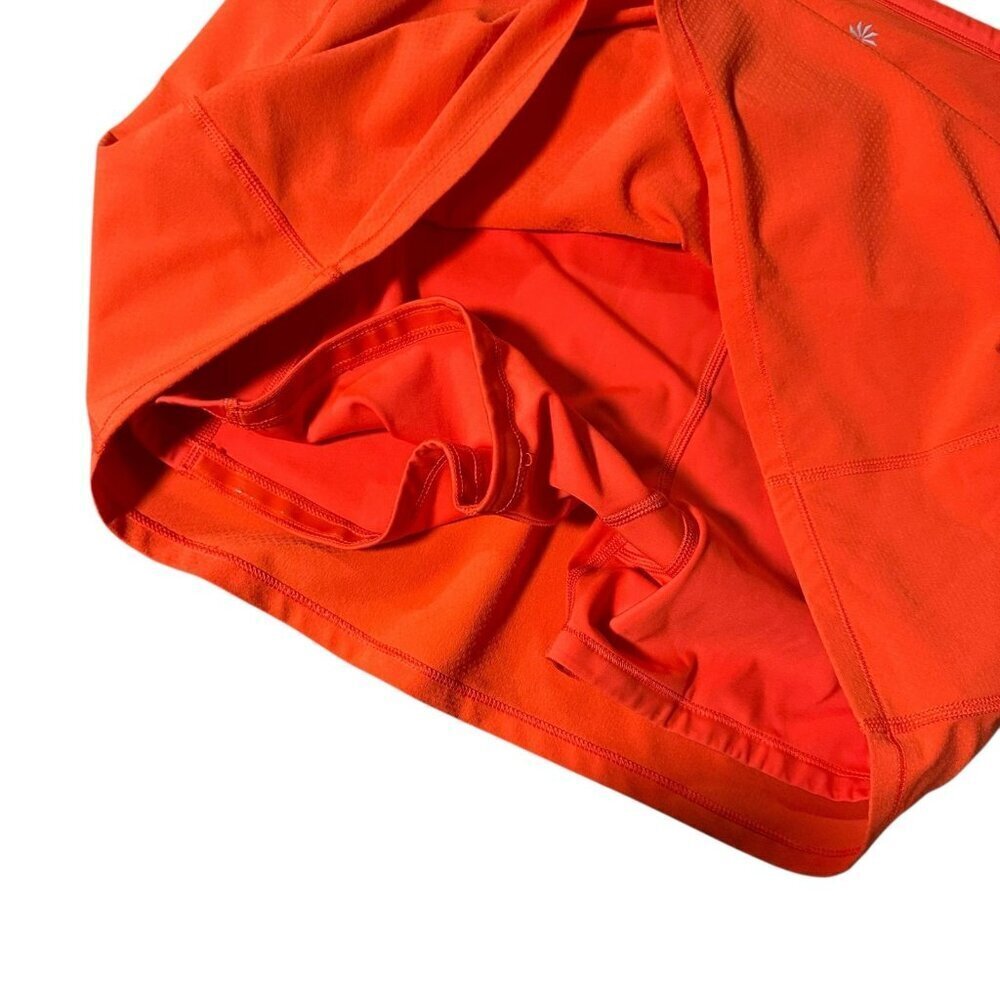 Athleta Action Skort in Dobby 14.5” Medium Skirt Short Athletic Orange Pockets - Picture 5 of 6